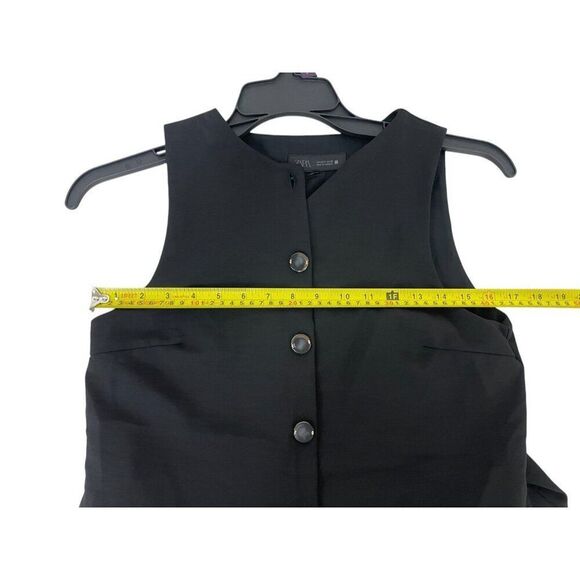 Zara Womens Midi Dress S Black Pleated Combination Sleeveless 8741/040 NWT - Picture 12 of 16